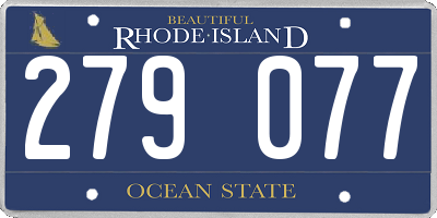 RI license plate 279077