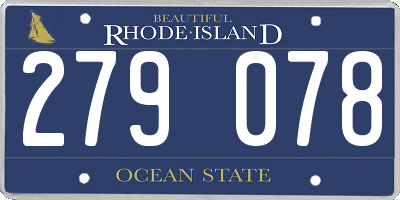 RI license plate 279078