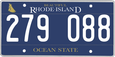 RI license plate 279088