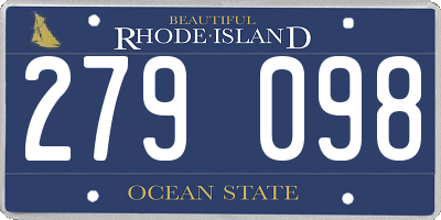 RI license plate 279098