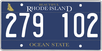 RI license plate 279102
