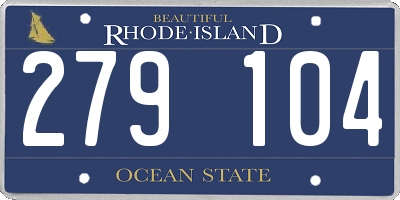 RI license plate 279104