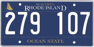 RI license plate 279107
