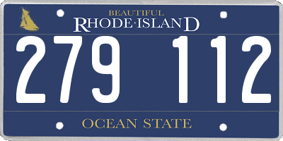 RI license plate 279112