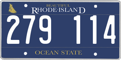 RI license plate 279114
