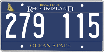 RI license plate 279115