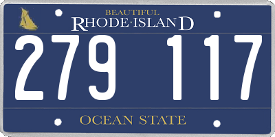 RI license plate 279117