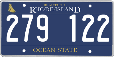 RI license plate 279122