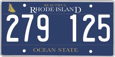 RI license plate 279125