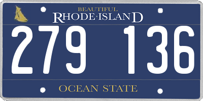 RI license plate 279136