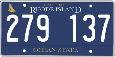 RI license plate 279137