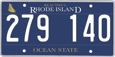 RI license plate 279140