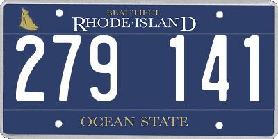 RI license plate 279141