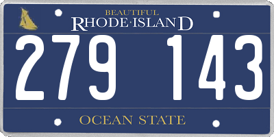 RI license plate 279143