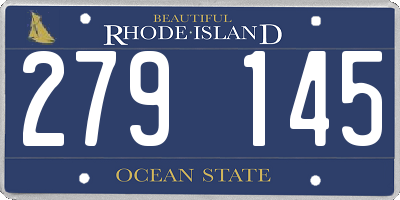 RI license plate 279145