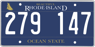 RI license plate 279147
