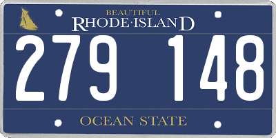 RI license plate 279148