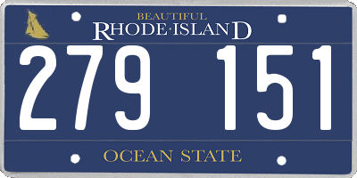 RI license plate 279151