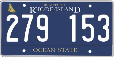 RI license plate 279153