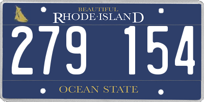 RI license plate 279154