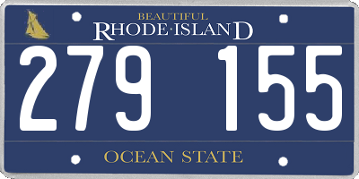 RI license plate 279155