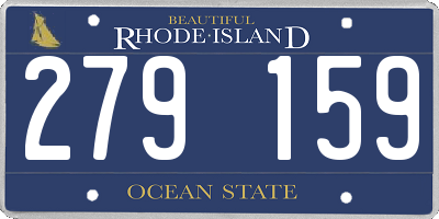 RI license plate 279159
