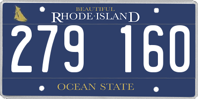 RI license plate 279160