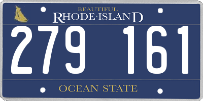 RI license plate 279161