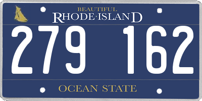 RI license plate 279162