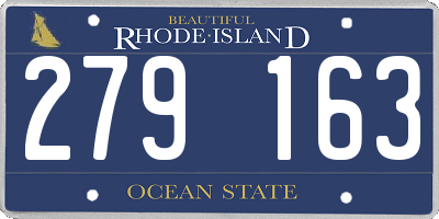 RI license plate 279163