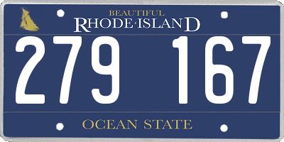RI license plate 279167