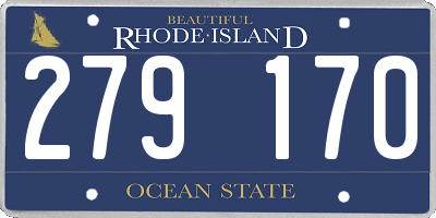 RI license plate 279170
