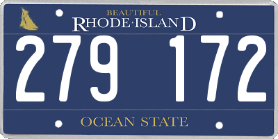 RI license plate 279172