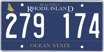 RI license plate 279174