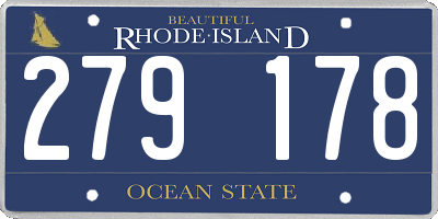 RI license plate 279178