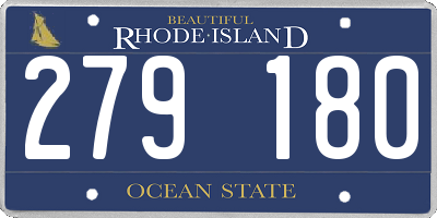 RI license plate 279180