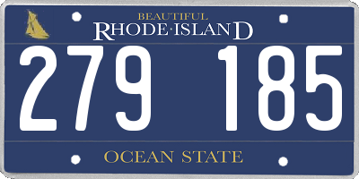 RI license plate 279185