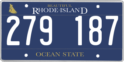 RI license plate 279187
