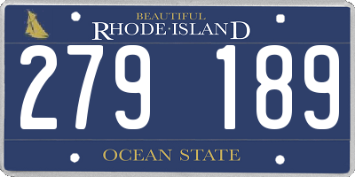 RI license plate 279189