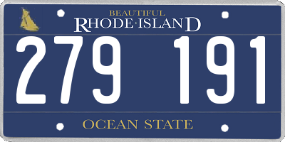 RI license plate 279191