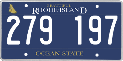RI license plate 279197