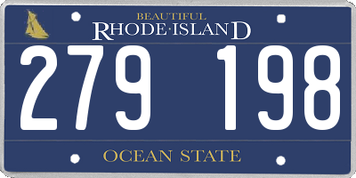 RI license plate 279198