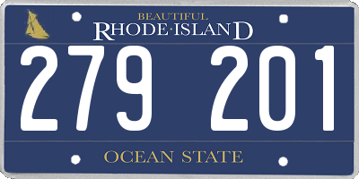 RI license plate 279201