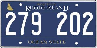 RI license plate 279202
