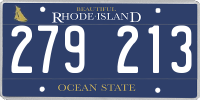RI license plate 279213