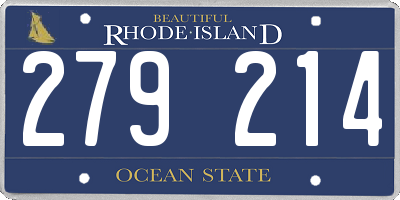 RI license plate 279214