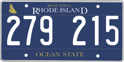 RI license plate 279215