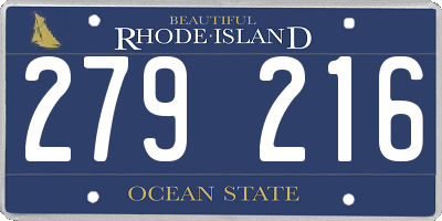 RI license plate 279216
