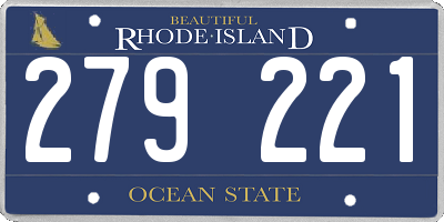 RI license plate 279221