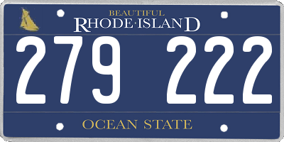 RI license plate 279222